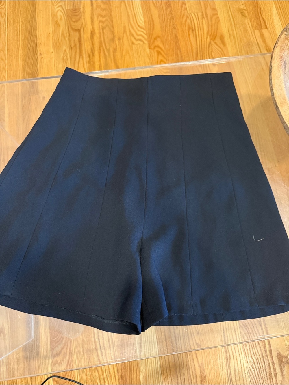 Zara High-Waist Black Tailored Shorts